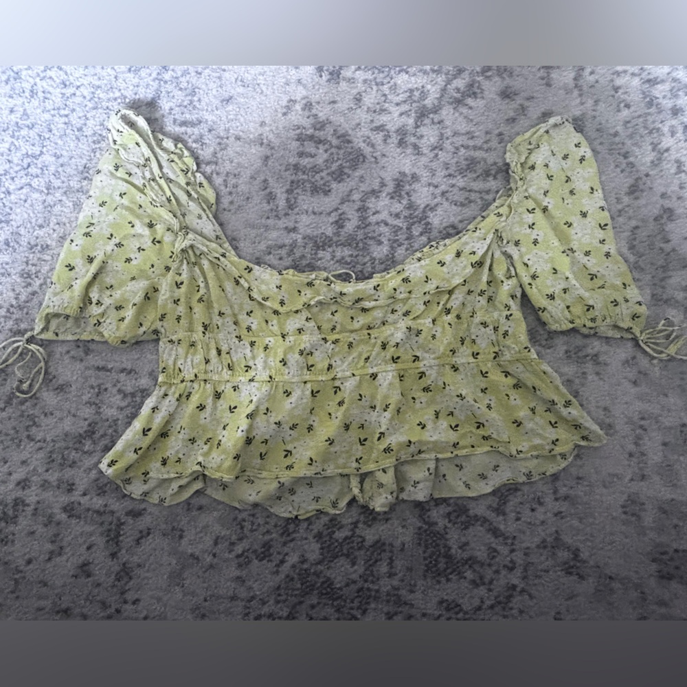 For Love & Lemons Chrysanthemum Crop Top Lemonade Size: Medium - Picture 5 of 6